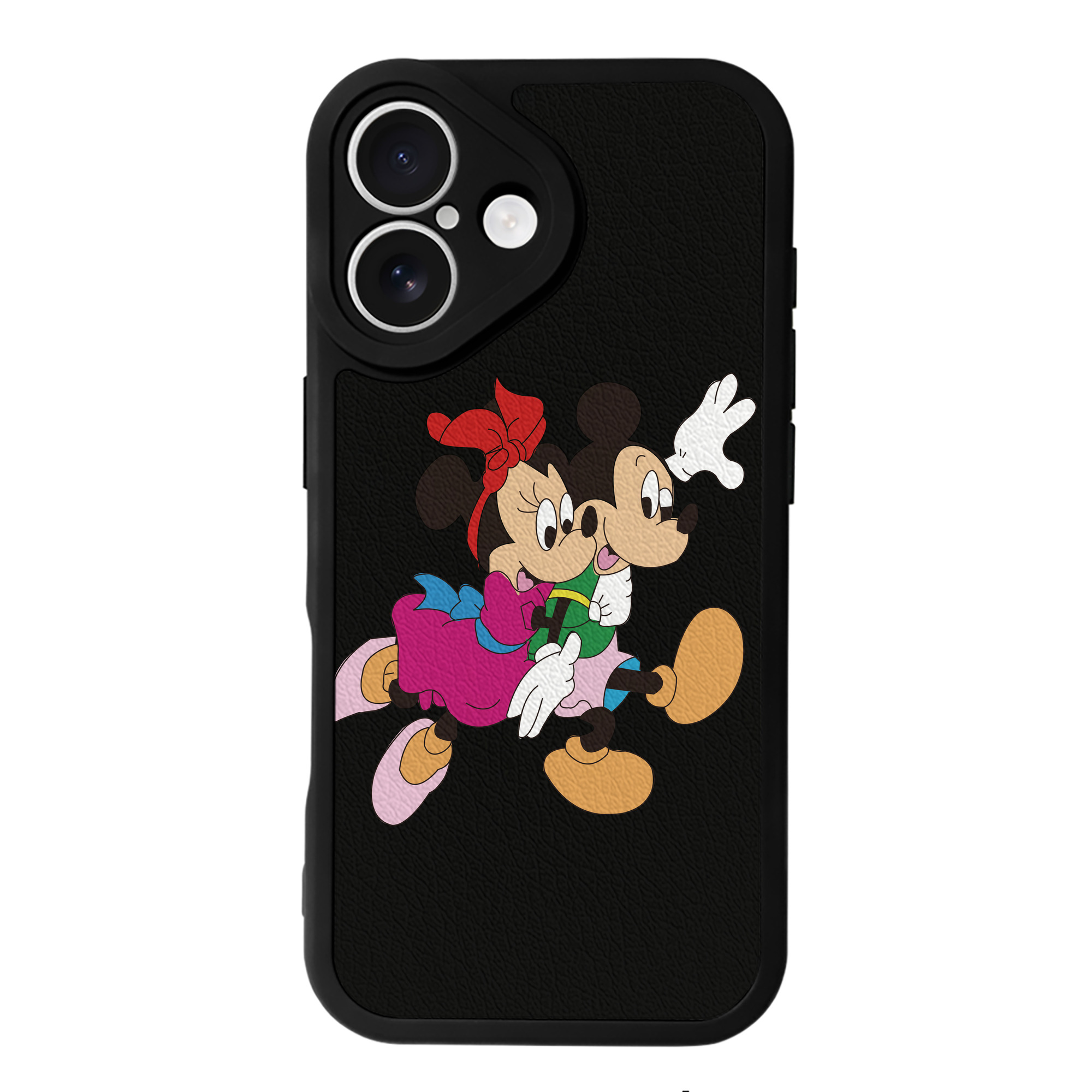 （画像用） ミッキーマウス Mickey Mouse 【iPhone 16シリーズ対応】シリコンスマホケース（レザー調） 材質：シリコン